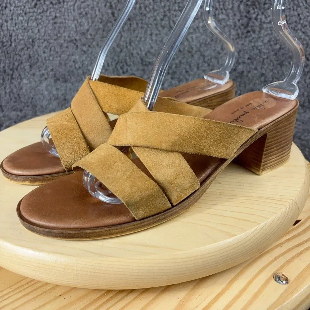 Mila Paoli Sandals Womens Size 10.5 Suede Strappy Open Toe Shoe Made in Italy